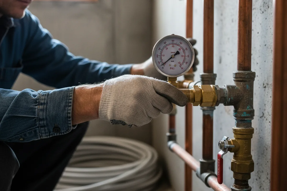 Pressure testing a repaired line during Water Line Repair in Burlingame
